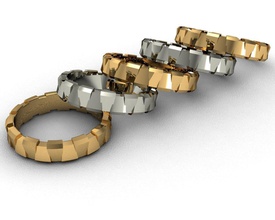 anelli 3d Stampa modello oro gioielleria stampabile platino argento 3dmodel anello d'oro moda illustrazione dito nozze gruppo musicale 3d print model - Mito3D