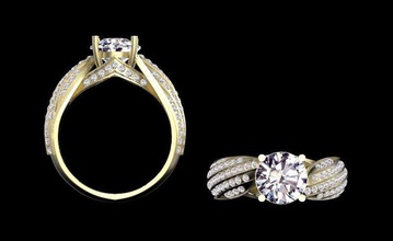 rings 7 jewelry silver gold diamond stones 3d print model - Mito3D