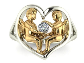rings angel 10259 jewelry ring jewellery jewel gem gold 3d print model - Mito3D