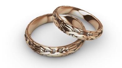 anneaux chaîne ensemble 3dprinted conception mode or d'or bijou bijoux impression imprimable prototypage argent diamants blanc 3d print model - Mito3D