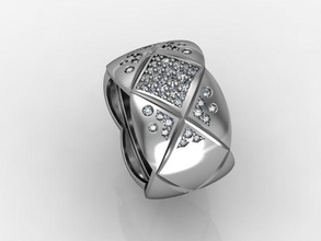 anelli chanel gioielli acquistare 3d modello brillante cad diamante elegante di fidanzamento moda gemma oro disco platino jewelryprint jewelrywax preziosi printversion argento matrimonio anello 3d print model - Mito3D