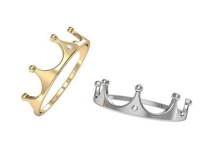 anelli corona diamante 8 dimensioni gioielleria oro prezioso argento stampabile squillare gioiello gemma brillante moda tiara lusso Regina sterlina amore 3d print model - Mito3D