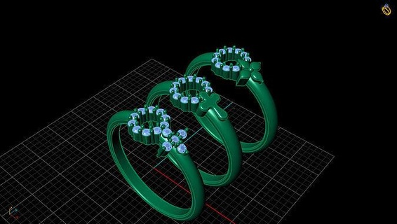 Ringe Diamant Ring Hochzeit Schmuck Silber 3d print model - Mito3D