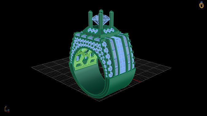 rings diamond jewelry ring printable 3D print model - Mito3D