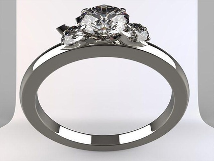 anneaux diamant bijoux luxe précieux chrome platine brillant élégant mariage argent bague mode or gemme romance art 3d print model - Mito3D