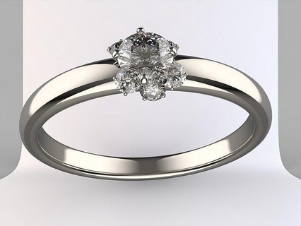 anneaux diamant platine bijoux précieux luxe mariage gemme or argent bague bijou fête engagement anniversaire art 3d print model - Mito3D