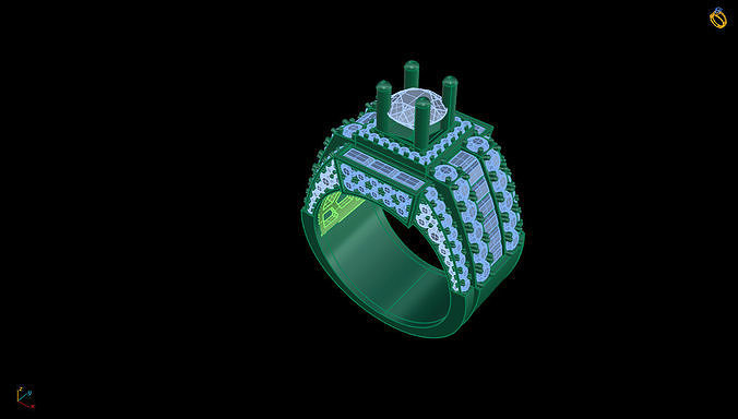 rings diamond ring jewelry 3D print model - Mito3D