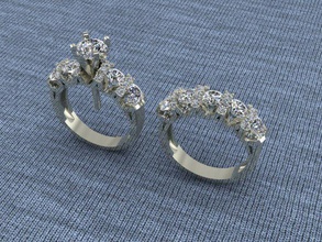 rings diamond jewelry ring gem gold 3d print model - Mito3D