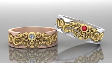 argolas diamantes padrões luxo anel ouro imprimível joias joalheria 3djewel jóia clássico diamante prata moda exclusivo padronizar Projeto enfeite 3d print model - Mito3D
