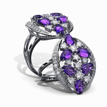 rings fusion flowers jewelery ring diamond jewelry jewellery gem gemstone jewel fashion brilliant jeweler beauty brillant diamant 3d print model - Mito3D