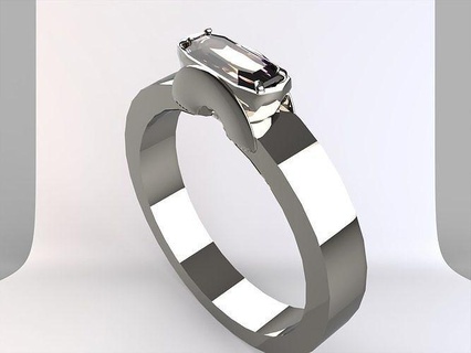 anelli gemme cromo lusso gioielleria isolato acciaio elegante mixer prezioso smaltato argento arte 3d print model - Mito3D