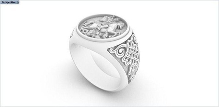 anelli Giorgio vittorioso 136 lusso gioielleria oro design diamante Fidanzamento gemma gioiello platino stampabile squillare moda bellezza argento rinoceronte 3d print model - Mito3D