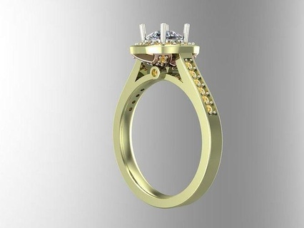 Ringe Gold Engagement Ring Diamanten Schmuck Diamant Juwel 3d print model - Mito3D