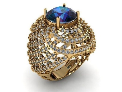 rings gold ring topaz diamonds printable jewellery diamond fashion engagement bracelet pendant earring solitaire mens girls bridal indian woman jewelry 3d print model - Mito3D