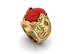 rings horse gold jewelry silver sterling printable 3d print model - Mito3D