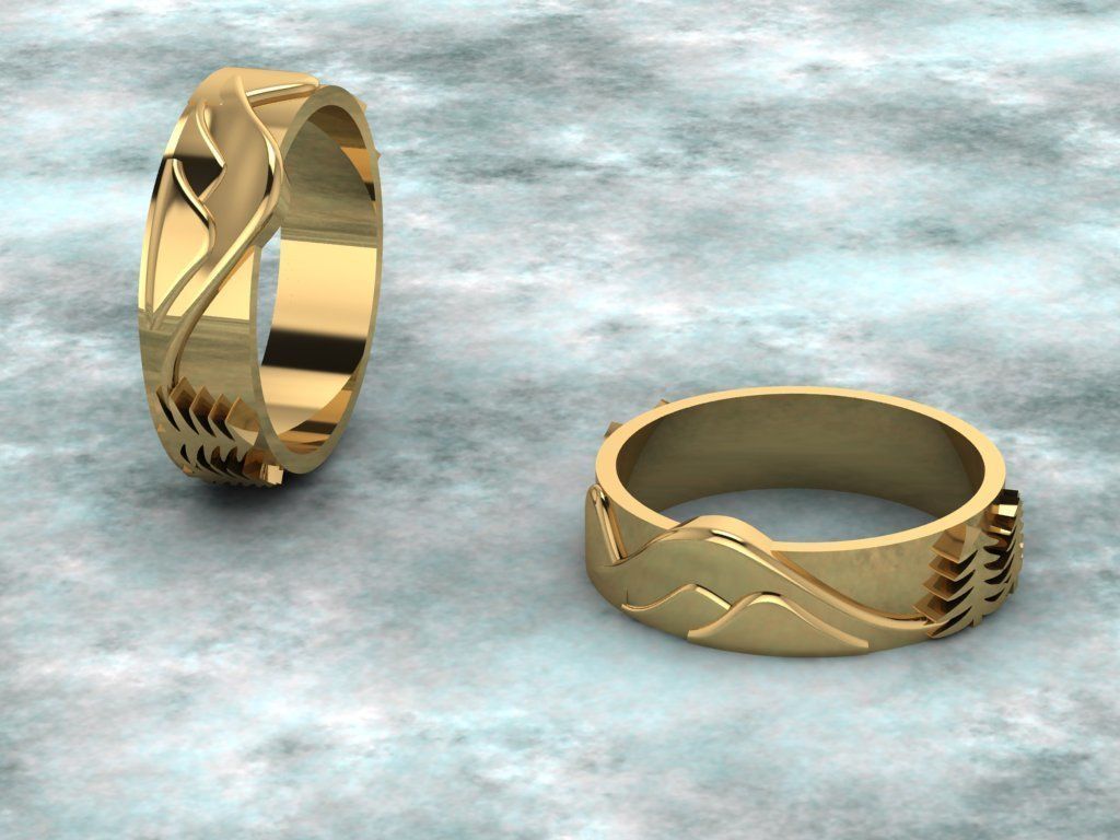 rings landscape jewelry model self assembly various models 3D print model - Mito3D