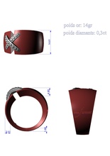 anelli liens cg74 oro diamante squillare gioielleria anneau bijoux 3d 3d print model - Mito3D