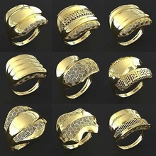yüzükler lüks tasarım yüzük altın takı değerli mücevher yazdırılabilir gümüş elmas moda düğün nişan bilezik 3d print model - Mito3D