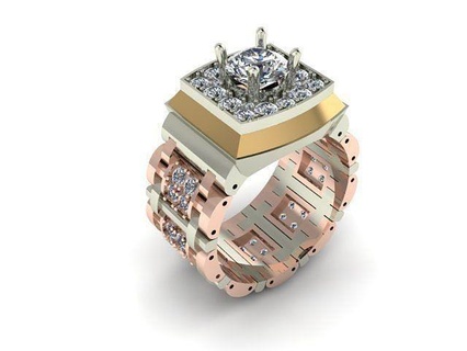 rings men diamond jewelry shining 3d print model - Mito3D