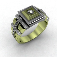 anelli uomini n3 oro gioielleria sterlina diamante squillare nozze 3d print model - Mito3D