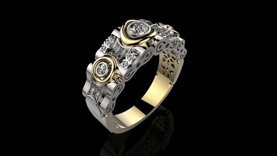 los anillos de hombres n4 la joyería oro anillo plata el diamante gem joya imprimible compromiso boda sterling brillante platino moda collar 3d print model - Mito3D