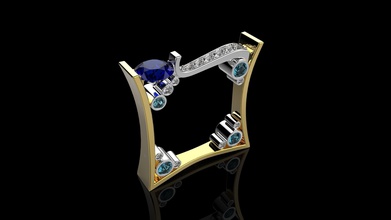 anelli n44 oro gioielleria argento squillare diamante stampabile gioiello Fidanzamento nozze gemma sterlina 3d print model - Mito3D