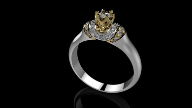 rings n47 gold jewelry silver ring diamond printable jewel jewellery engagement wedding 3d print model - Mito3D