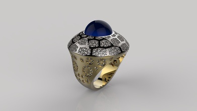 anillos n8 la joyería de oro imprimible prendas vestir bracelate anillo plata el diamante gem joya los 3d print model - Mito3D