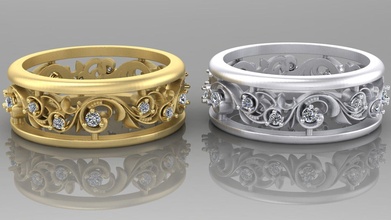 anelli modello squillare stampabile moda moderno platino argento gemma diamante oro brillante gioielleria bellezza diamanti classico forte modulo lusso futurismo 3d print model - Mito3D