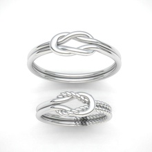 anelli pronto 3d Stampa nodo Fidanzamento squillare argento sterlina oro stampabile gioiello gioielleria nozze platino corda 3d print model - Mito3D