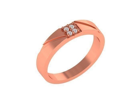 Ringe Rose Gold Ring Diamanten Silber Schmuck Hochzeit 3d print model - Mito3D