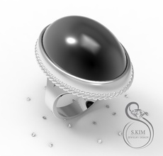 rings oval cabochon jewelry jewel ring gold 3dmodel 3dprint printable prototype 3djewel silver shine 3dwax wax 3dprintmodel printjewel 3dring 3dearring roundcabochon amber 3d print model - Mito3D
