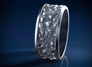 anneaux pierres rochers roche calcul sterling bijou engagement mode bague texture sable nature imprimable bijoux mariage 3d print model - Mito3D