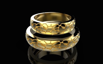 anneaux pierres rochers roche calcul sterling bijou engagement mode bague texture sable nature imprimable bijoux mariage 3d print model - Mito3D