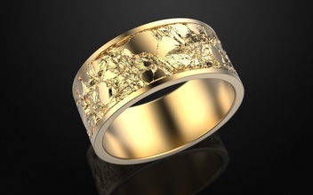 Ringe Steine 7 Typen Felsen Stein Sterling Juwel Engagement Mode Ring Textur Sand Natur druckbar Schmuck Hochzeit Gold 3d print model - Mito3D