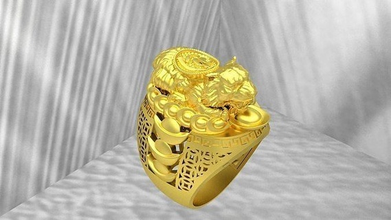 rings tiger gold luxury jewelry silver art wedding sterling platinum engagement gem brilliant 3d print model - Mito3D