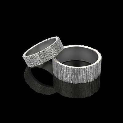 anillos árbol ladrar textura 3dm stl 3d impresión modelo compromiso oro joya joyería imprimible anillo plata boda capital cera 3d print model - Mito3D