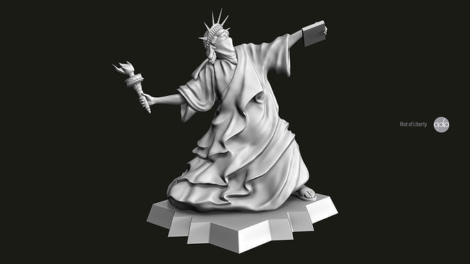 tumulto liberdade estátua escultura arte figura sagrado mulher espiritualidade esculturas 3D print model - Mito3D