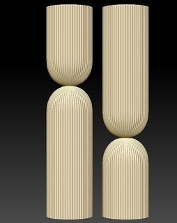 ondulation pilier 2 rayé colonne ligne nervuré bougie Bande moule silicone classique tordu 3d modèle impression résine maison décor 3d print model - Mito3D