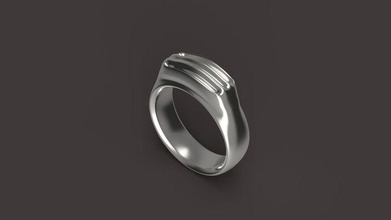 ripple ring jewel silver printable steel jewelry fashion style rings 3d print model - Mito3D