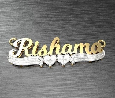 cadena nombre plato oro joyería joya Rishana regalo modelo 3d plata colgantes 3d print model - Mito3D