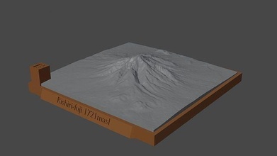 rishiri fuji montagna paesaggio vulcano terreno ambiente natura fotogrammetria elevazione dem scienza 3d print model - Mito3D