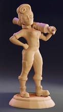 riveteuse femme portant base ball chauve souris rosie guerre ouvrier zbrush mixeur argile évoli 3d impression fille dessin animé stylisé jeux jouets 3d print model - Mito3D