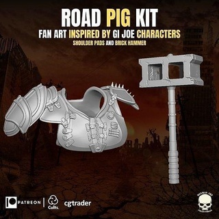 road pig kit action figures armor gear wearable hammer gi joe classified figure mezco mad max military apocalipsis games toys 3d print model - Mito3D