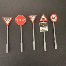road sign posts 7mm scale o gauge model railway building signpost street town miniature scenery traffic warning hobby diy 3d print model - Mito3D
