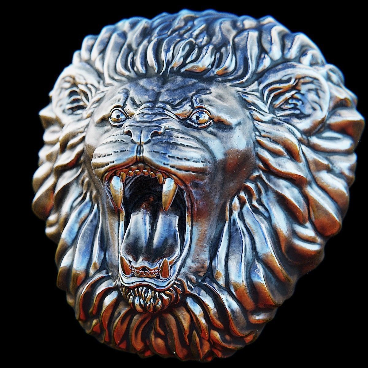 ruggente leone testa 3d stampa modello animale scultura furia natura arrabbiato bestia creatura felino gatto leo panthera carnivoro leon lannister coraggio ruggito arte sculture 3D print model - Mito3D