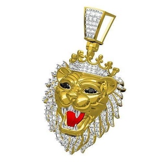 kükreyen aslan kral kalça atlama kolye hayvanlar elmas mücevher Antik benzersiz 3d cad tasarım yazdırılabilir moda güzellik takı 3d print model - Mito3D