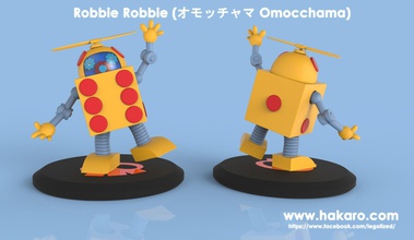 robbie yattaman ilustración robot juguete personaje divertido japón manga 3dsculpt 3dart juegos juguetes 3d print model - Mito3D