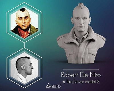 Robert Niro taksi sürücü film model 2 herman heykel Sanat Vesika adam heykeller aktör üretici Amerikan 3d print model - Mito3D