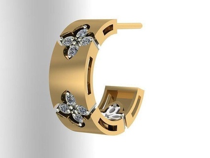 Roberto Ohrring Design Schmuck Luxus Gold Juwel Kunst Diamant Ring brillant leuchtenden wertvoll elegant Münze Ohrringe 3d print model - Mito3D